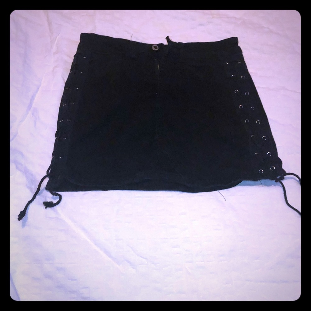 Black shirts with shoe lace sides